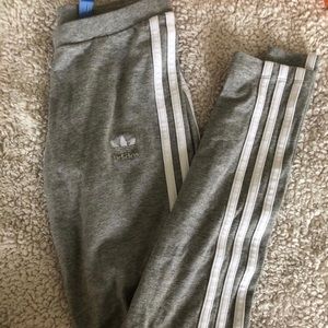 Adidas gray 3 Stripe Leggings